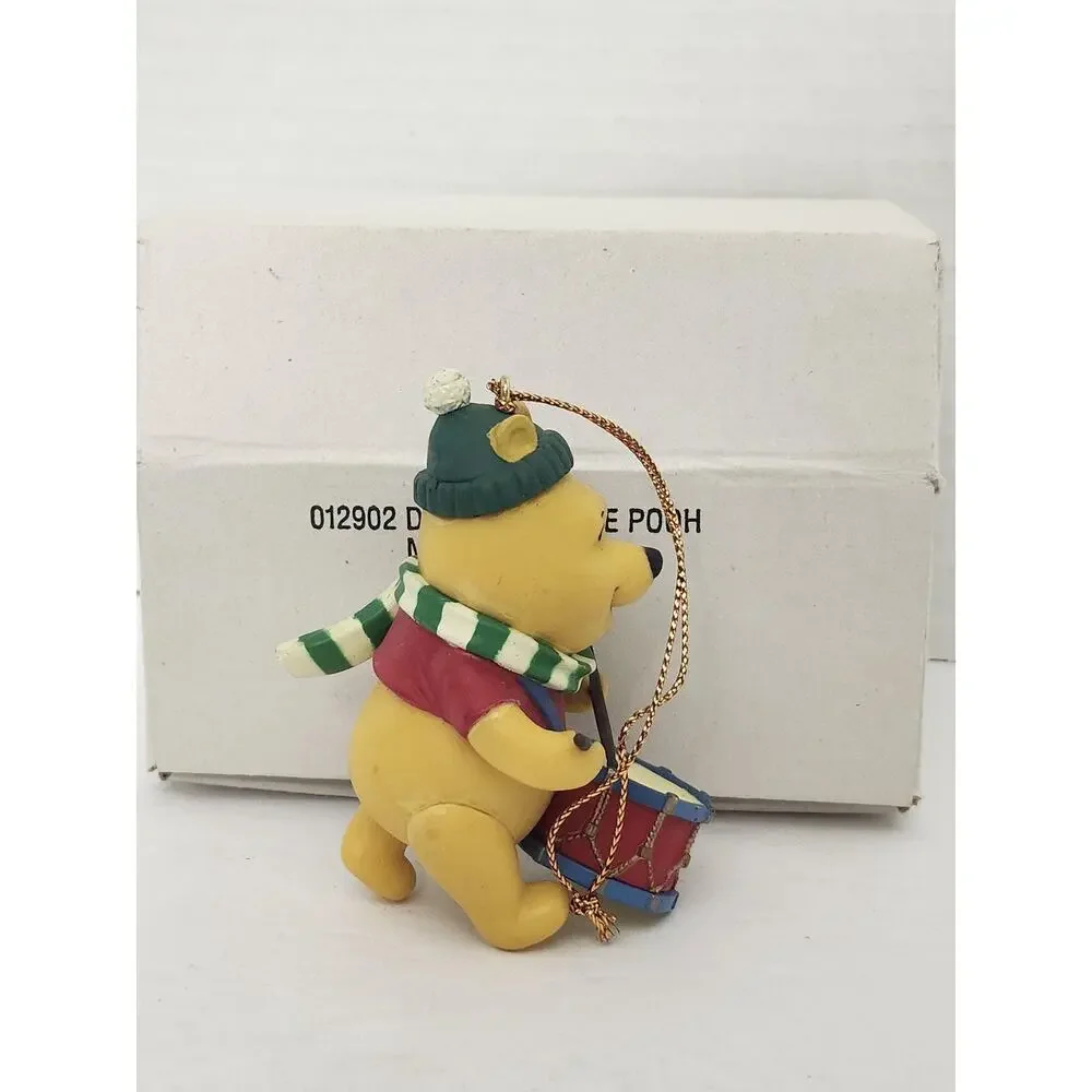 Vintage Disney Winnie the Pooh Christmas Ornament Boxed Drummer Figurine